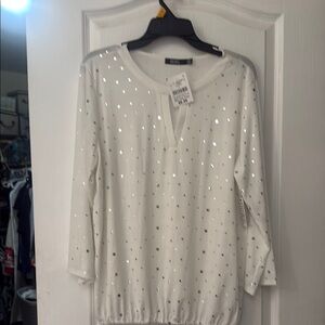 White Sequin Women's Top